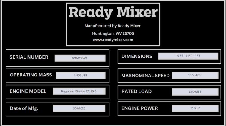 Serial Plate - Hopper - Ballard Marine Construction